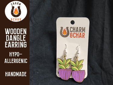 Succulent Dangle Earring - Plant Lover Fashion Earring - Dangle Earring - Charm and Char